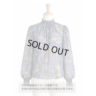画像1: 生地：ポリエステル100％ペースリー柄シフォン（ブルー）