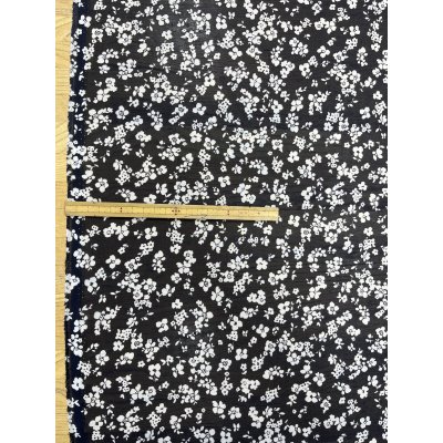 画像2: 生地：ポリエステル100％75dシフォンジョーゼット 花柄プリント（紺）