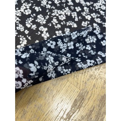 画像5: 生地：ポリエステル100％75dシフォンジョーゼット 花柄プリント（紺）