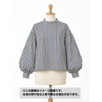 画像1: 生地：ポリエステル100%平織ストライプ（白／紺）