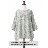生地：綿100％80ローンミラクルウェーブプリント（水色系）