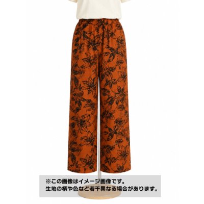 画像1: 生地：ポリエステル100%ボタニカルプリント ナチュラルクロス（ブラウン）