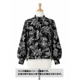 生地：ポリエステル100%ボタニカルプリント ナチュラルクロス（ブラック）