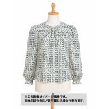 生地：ポリエステル100%NEWヴィーナスデシン 幾何学プリント（生成／グリーン）