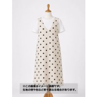 生地：ポリエステル100%コインドット柄ブッチャー（生成／黒）