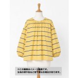 生地：綿レーヨンリネン ドビー織りボーダー柄（黄色／紺／白）