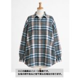 生地：綿100％ チェック柄コットン（白地／ベージュ・ブルー系）