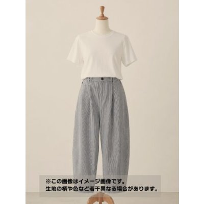 画像1: 生地：綿100％ ヒッコリー柄デニム（白地／紺）