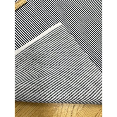 画像4: 生地：綿100％ ヒッコリー柄デニム（白地／紺）