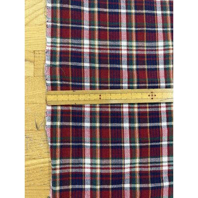 画像3: 生地：綿100％ チェック柄コットン（白地／ネイビー・赤系）