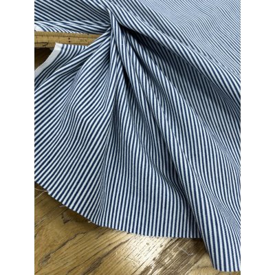 画像6: 生地：綿100％ ヒッコリー柄デニム（白地／ブルー）
