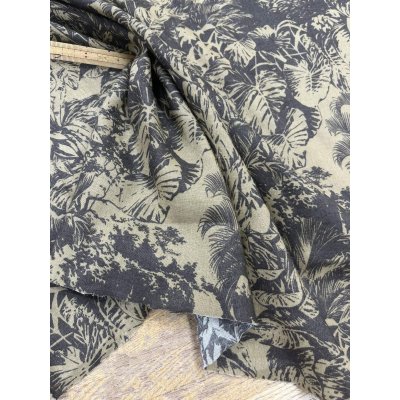 画像6: 生地：ボタニカル葉っぱ柄リネン（ベージュ／茶）