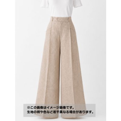 画像1: 生地：麻100％ 地模様（オレンジピンク）