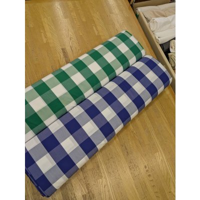 画像8: 生地：綿100％ ブロックチェック柄 ブロード（青／白）