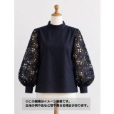 生地：ナイロン100％下地 × 綿70％・麻30％ レース（紺）