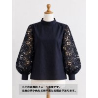 生地：ナイロン100％下地 × 綿70％・麻30％ レース（紺）