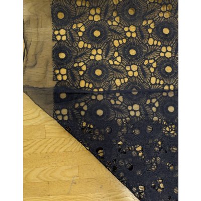 画像4: 生地：ナイロン100％下地 × 綿70％・麻30％ レース（紺）