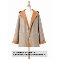 生地：リバーシブルウール（ベージュ系×オレンジ）