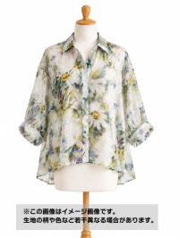 生地：ポリエステル100％ スノーカットボイル 花柄（白地）