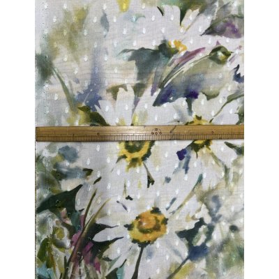 画像3: 生地：ポリエステル100％ スノーカットボイル 花柄（白地）