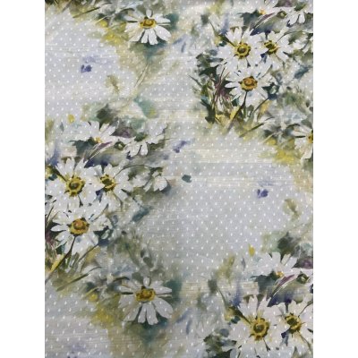 画像5: 生地：ポリエステル100％ スノーカットボイル 花柄（白地）