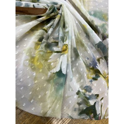 画像6: 生地：ポリエステル100％ スノーカットボイル 花柄（白地）