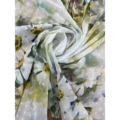 画像7: 生地：ポリエステル100％ スノーカットボイル 花柄（白地）