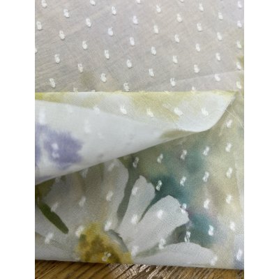 画像8: 生地：ポリエステル100％ スノーカットボイル 花柄（白地）