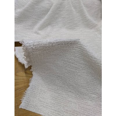 画像4: 生地：ポリエステル他　ツイード風ニット（白×シルバー）