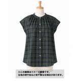 生地：綿100％ チェック柄（緑／紺）