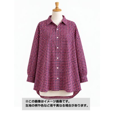 画像1: 生地：綿100％ チェック柄（赤／紺）