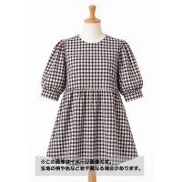 生地：綿100％ チェック柄（白地×紺×赤ライン）