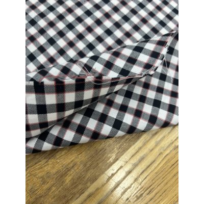 画像5: 生地：綿100％ チェック柄（白地×紺×赤ライン）