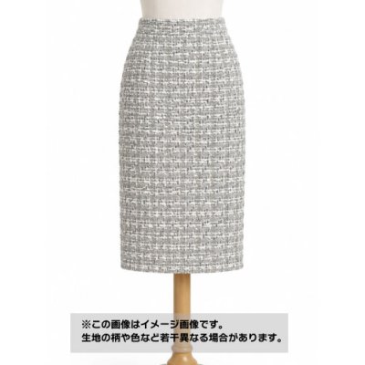 画像1: 生地： ウール混 ファンシーツイード（グレー×白）