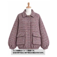 生地： ウール混 ファンシーツイード（ピンク×グレー）