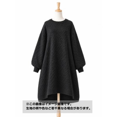 画像1: 生地：ポリエステル100％ 2WAYふくれジャガードニット（黒）