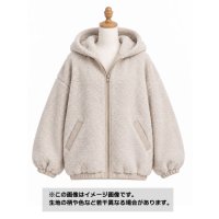 生地：ポリエステル等混率不明　シープボア（ベージュ杢）