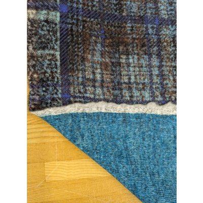 画像4: 生地：ポリエステル等混合率不明　ボンディングニット（ピーコックグリーン系チェックプリント）