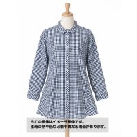 生地：綿100％ 約2mmギンガムチェック（白地／ブルー）