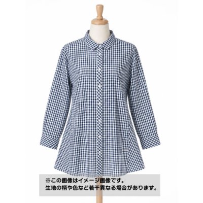 画像1: 生地：綿100％ 約2mmギンガムチェック（白地／ブルー）