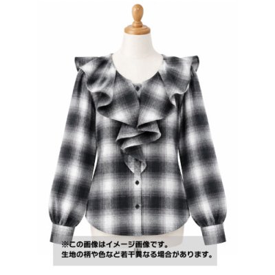 画像1: 生地：綿100％ オンブレチェックヘリンボン柄（白／黒）