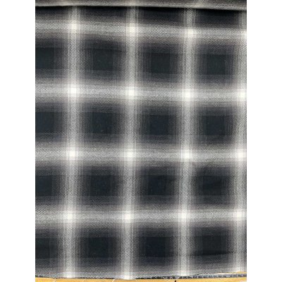 画像7: 生地：綿100％ オンブレチェックヘリンボン柄（白／黒）