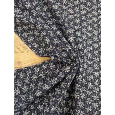 画像6: 生地：ポリエステル100％ 花柄プリント マロニカブッチャー（紺地／白）