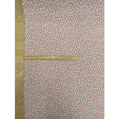 画像2: 生地：ポリエステル100％ 小花柄プリントデシン（白地／ピンク）