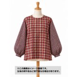 生地：綿100％ Wフェイスチェック柄（ベージュ地／赤系チェック）