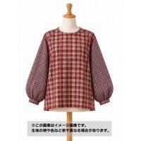 生地：綿100％ Wフェイスチェック柄（ベージュ地／赤系チェック）