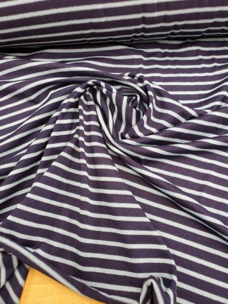 画像3: 生地:インディゴボーダー天竺 (3)