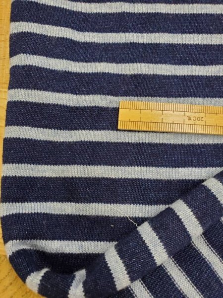 画像4: 生地:インディゴボーダー天竺 (4)
