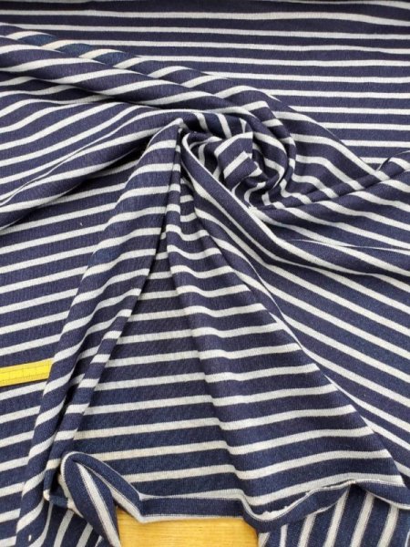画像6: 生地:インディゴボーダー天竺 (6)