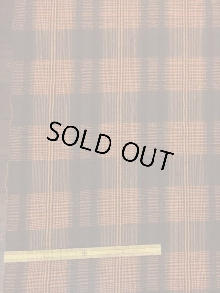 画像1: 生地：インド綿チェック（オレンジ） (1)